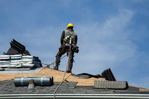 Professional Gutter Installation technician working in Nevis, MN